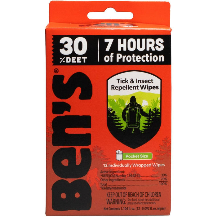 Ben's 30 Tick & Insect Repellent Wipes 12x 12 ct by Pasteur Pharmacy