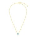 14k Yellow Gold 17 inch Necklace with Cushion Blue Topaz by Bids.com
