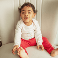 long sleeve graphic bodysuit | happy holidays tree by Finn + Emma