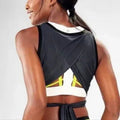 Fabletics women's Marissa Tie Up/Black Pewter Tank Size L by Vanessa Jane