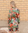 Abstract Ruffled Drawstring High Waist Mini Dress by Boutique 23