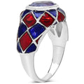 2.16 Carat Genuine Amethyst & White Diamond .925 Sterling Silver Ring by Bids.com