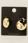 Gold Dipped Geometric Round Hoop Earrings