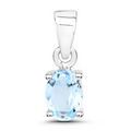 Genuine Blue Topaz Solitaire Pendant by Fine Color Jewels