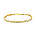10K Yellow Gold Plated .925 Sterling Silver 1 cttw Prong-Set Diamond Pear Shape Link Bracelet (I-J Color, I1-I2 Clarity) - 7.25" by Bids.com