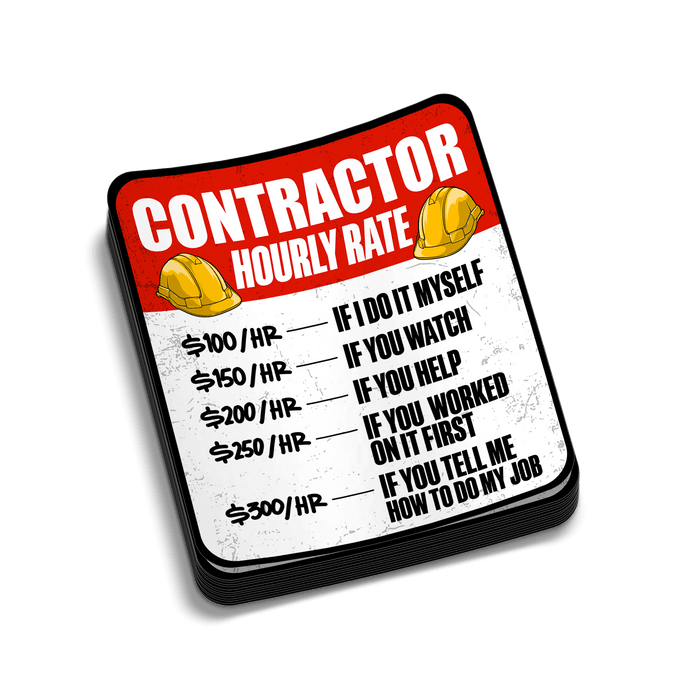 Contractor Rate - Hard Hat Decal by Armed American Supply