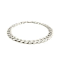 Rhodium Plated 7.9mm Sterling Silver Curb Style Bracelet