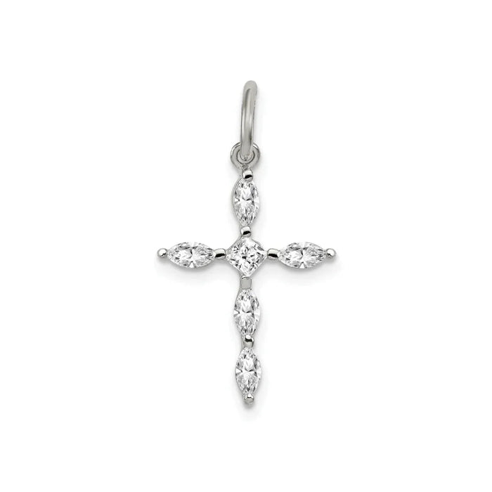 Cubic Zirconia Charm Cross Pendant by Fine Color Jewels