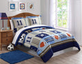 My World Denim and Khaki Sports Full/Queen Comforter Set by Vanessa Jane