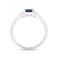 1.95 Ct Oval Blue Sapphire Diamond Prong 10k Gold Pave Bridge Ring by Fine Color Jewels