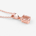 Genuine Morganite Solitaire Necklace by Fine Color Jewels