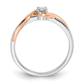 14K Dual Tone Solitaire Diamond Wedding Ring by Fine Color Jewels