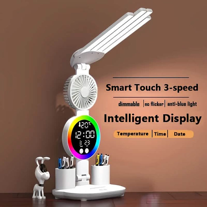 Smart Touch LED Desk Lamp – USB Powered, Dual Head, Dimmable, Color Changing by DailySale
