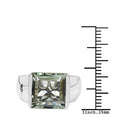 5.71 Carat Genuine Green Amethyst & White Diamond .925 Sterling Silver Ring by Bids.com