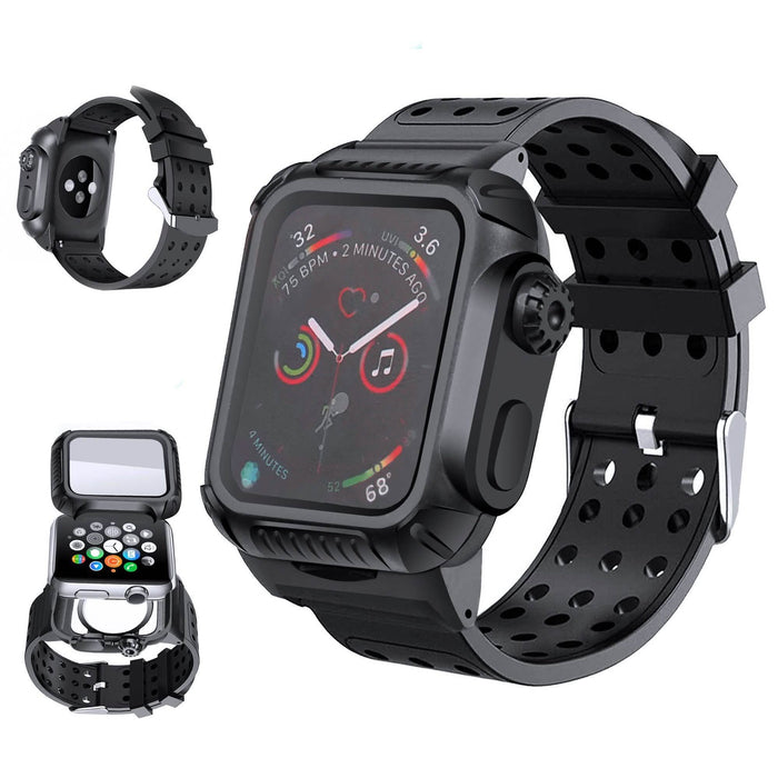 44 MM Full Cover Clear Case Screen Protector with Bands for Apple iWatch 4 and 5 by DailySale