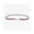9.18 Ct Oval Pink Ruby Prong 10K Gold Inline Tennis Bracelet by Fine Color Jewels