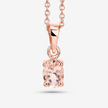 Genuine Morganite Solitaire Necklace by Fine Color Jewels