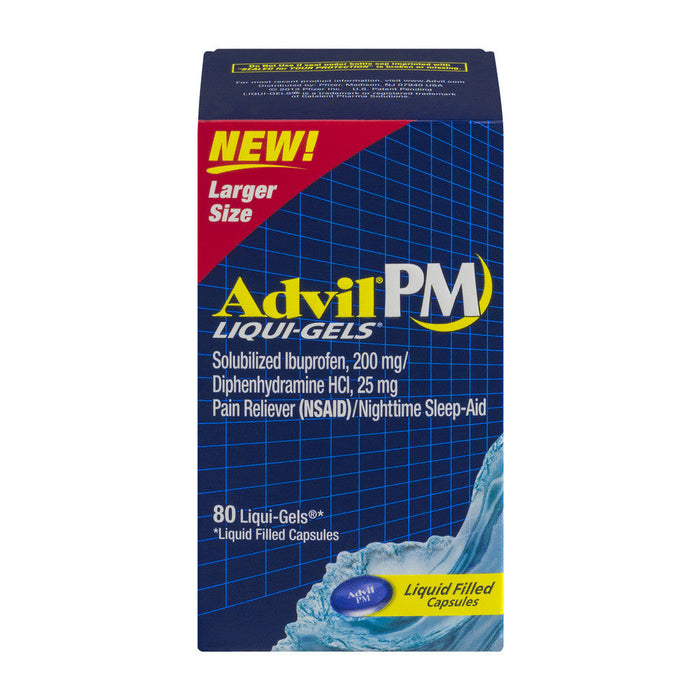 Advil PM Liqui-Gels Pain Reliever/Nighttime Sleep Aid Liquid Filled Capsules - Ibuprofen (NSAID) by Pasteur Pharmacy