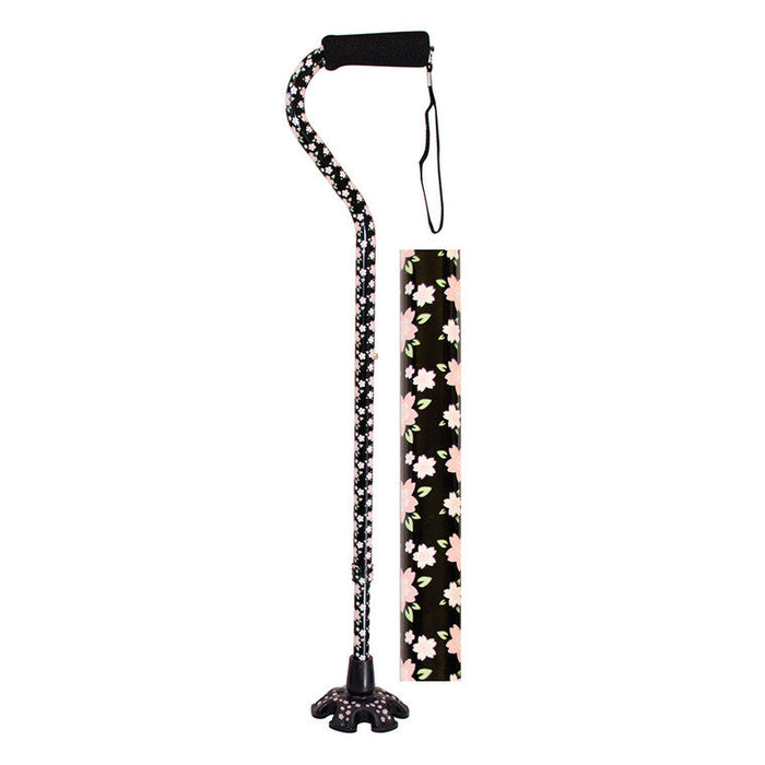 Essential Medical Supply Couture Offset Cane With Matching Standing Tip, Pink Floral by Pasteur Pharmacy