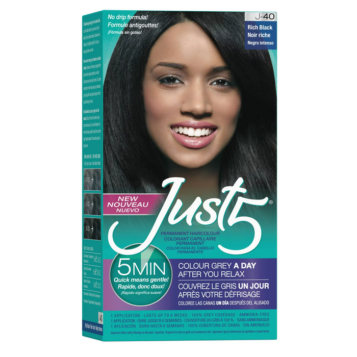 Just 5 Women's Minute Permanent Hair Color, Rich Black by Pasteur Pharmacy