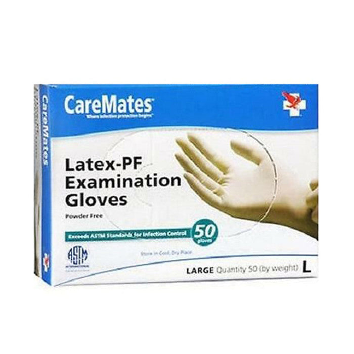 CareMates Latex Exam Gloves – Powder-Free & Non-Sterile – Large, 50 ct by Pasteur Pharmacy