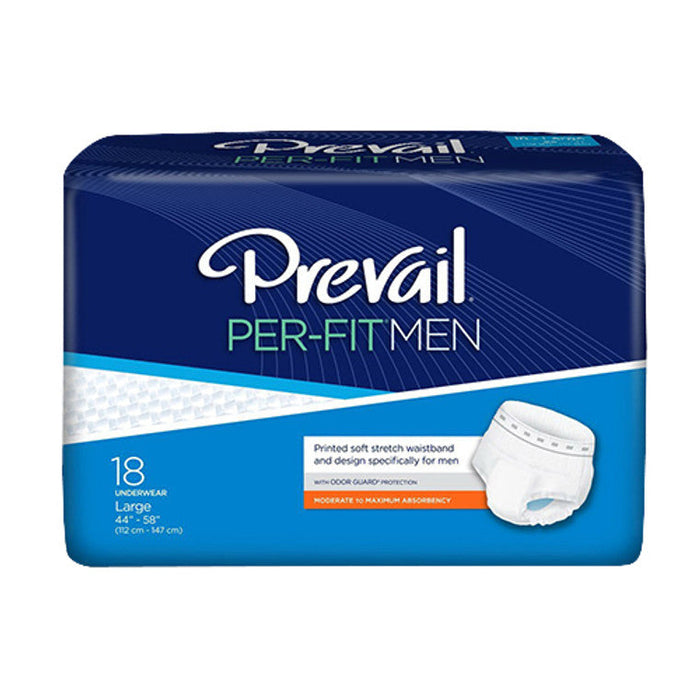 First Quality Male Adult Absorbent Underwear Prevail Per-Fit Men Pull On With Tear Away Seams Large Disposable M, Count Of 18 by Pasteur Pharmacy