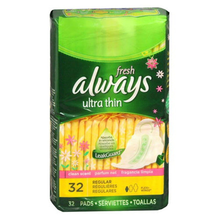 Always Pads, Ultra Thin, Flexi Wings, Regular, Fresh Scent, Size 1 by Pasteur Pharmacy