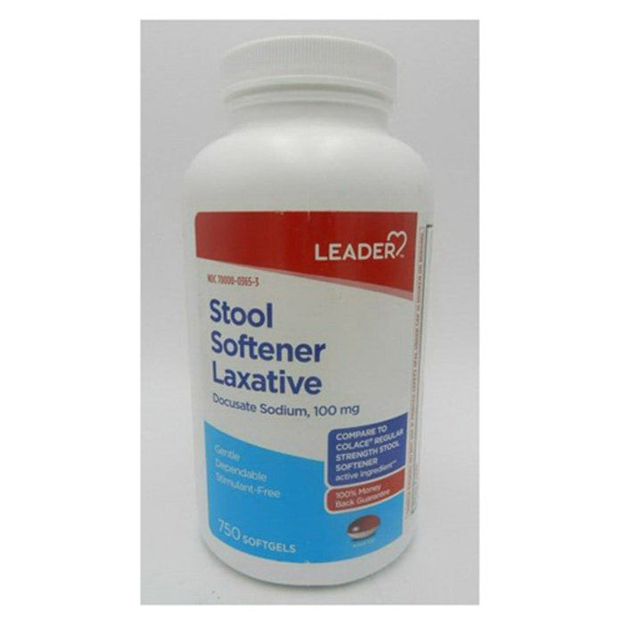 Leader Health Care Stool Softener Laxative Docusate Sodium 100 Mg Softgels by Pasteur Pharmacy