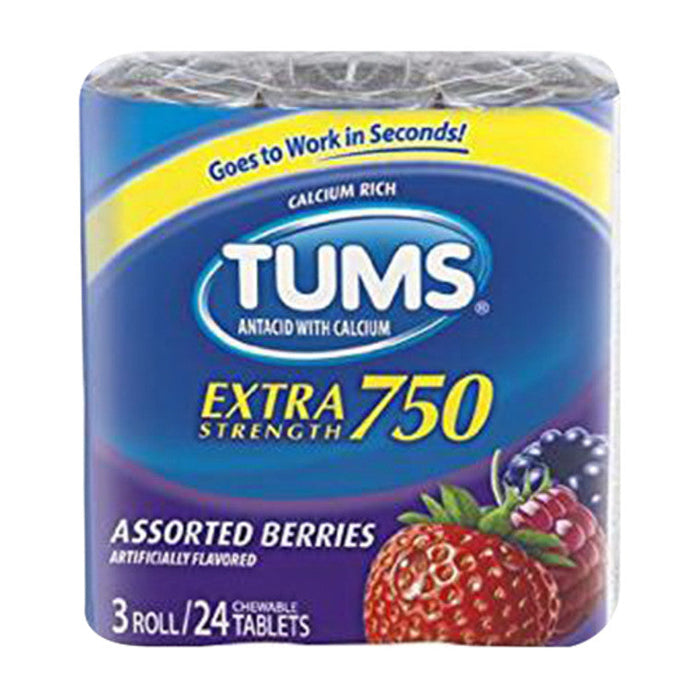 Tums Extra Strength 750 Assorted Berries Tablets by Pasteur Pharmacy