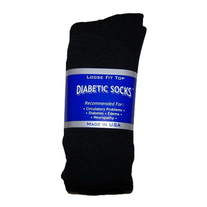 Leader Diabetic Crew Socks, Black, Large by Pasteur Pharmacy