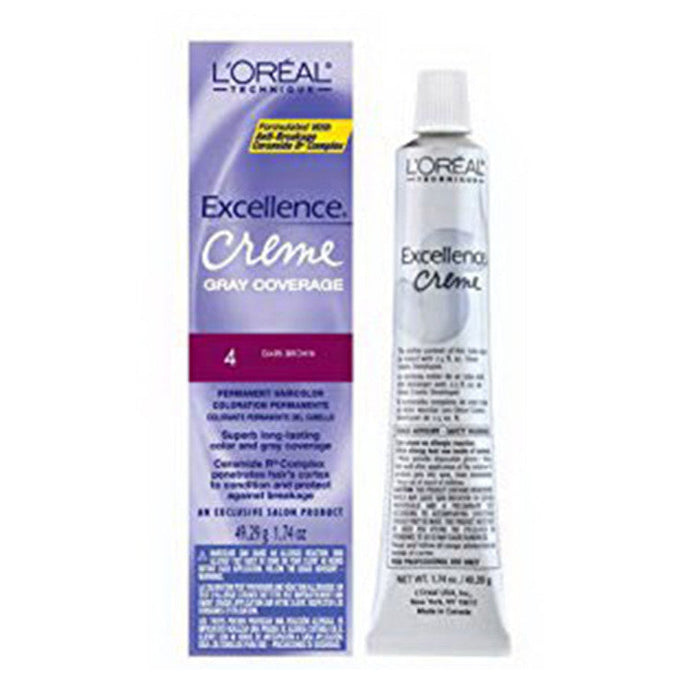 L'Oreal Excellence By Permanent Creme Hair Color 4 DARK BROWN by Pasteur Pharmacy