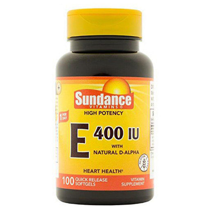 Sundance Vitamins 180Mg ( 400 IU) High Potency Vitamin E 100 Softgels by Pasteur Pharmacy