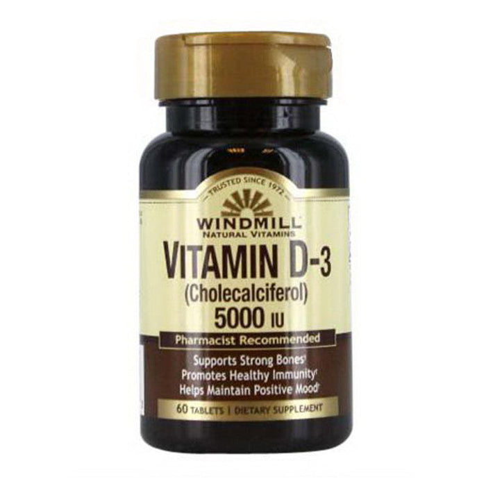 Windmill® Vitamin D-3 – High Potency 5000 IU Tablets by Pasteur Pharmacy