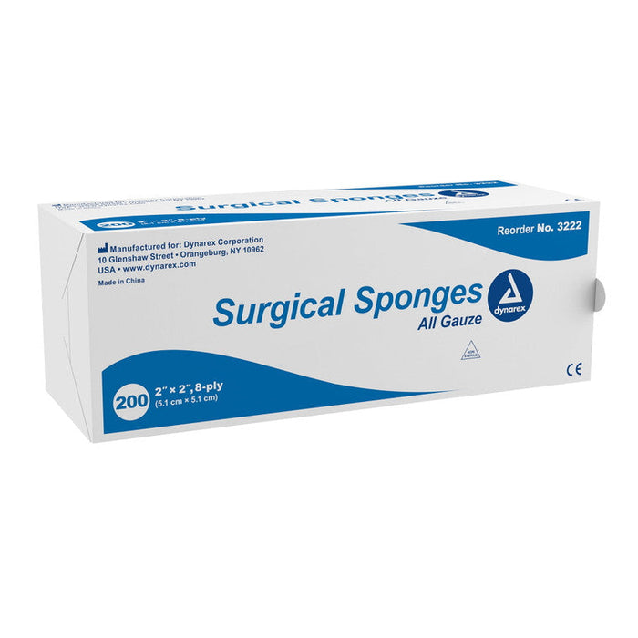 Non-Sterile Gauze Sponges - 2" x 2", 8-Ply Cotton, 200 Count Value Pack by Pasteur Pharmacy