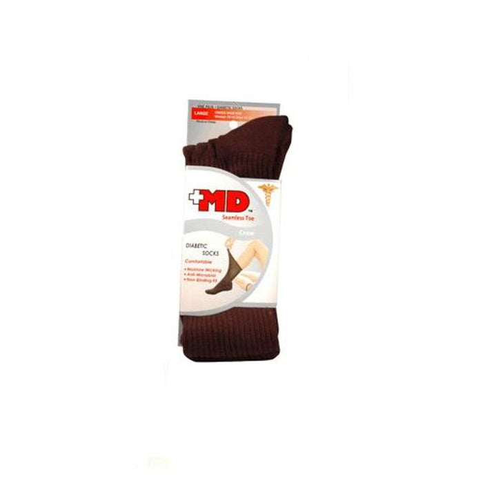 MD Black Diabetic Crew Socks Large 1 Pair by Pasteur Pharmacy