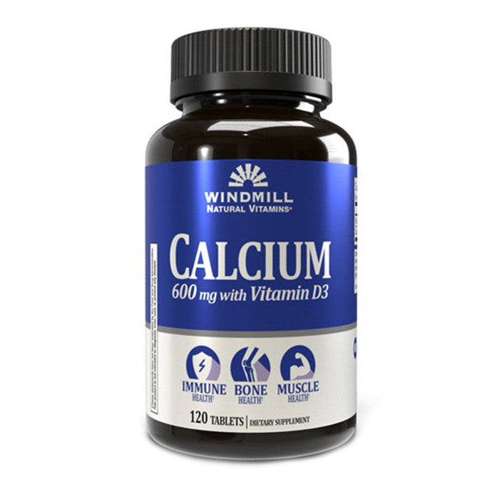 Windmill® Calcium 600 mg with Vitamin D3 – Bone Health Support (120 Tablets) by Pasteur Pharmacy