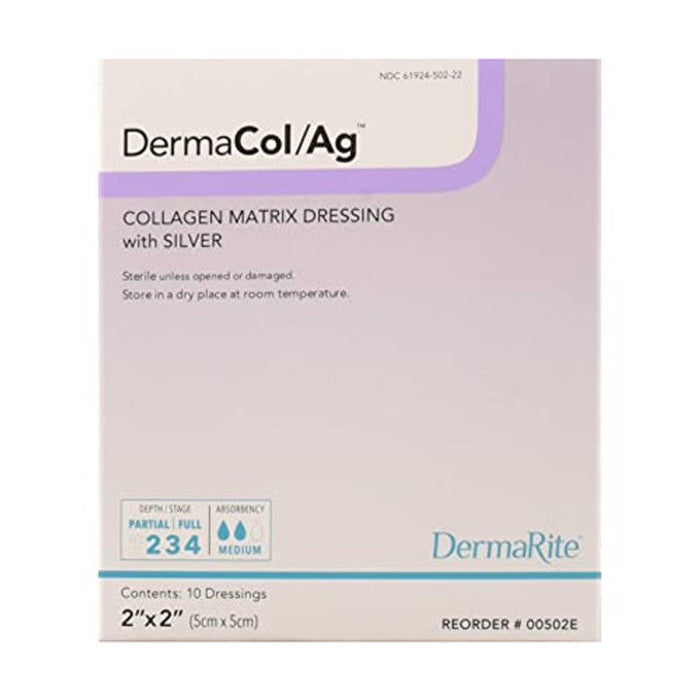 DermaRite® DermaCol™ Ag Collagen Dressing with Silver - 2" x 2" by Pasteur Pharmacy