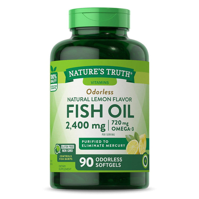 Nature's Truth Fish Oil, Odorless, 2,400 Mg, Softgels, Natural Lemon Flavor by Pasteur Pharmacy