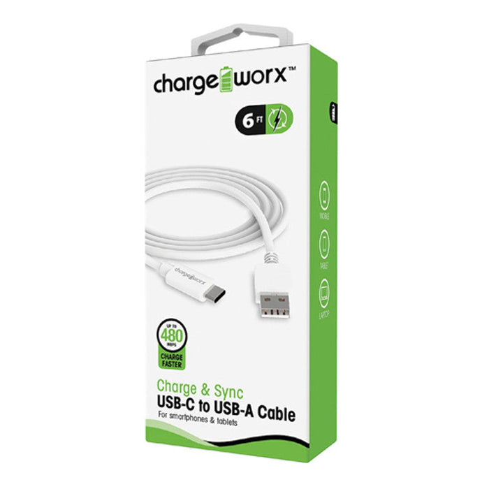 Chargeworx Usb -Ausb -C 6Ft Wht 1 by Pasteur Pharmacy