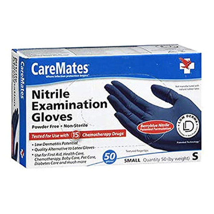 CareMates Powder Free Nitrile Examination Gloves Small by Pasteur Pharmacy