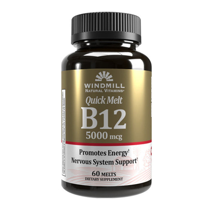 Windmill Quick Melt Vitamin B-12 5000 Mcg Dietary Supplement, 60 Count 1 by Pasteur Pharmacy
