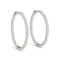 14k White Gold Diamond Hoop Earrings with Shared Prong Setting (2 cttw) by Bids.com