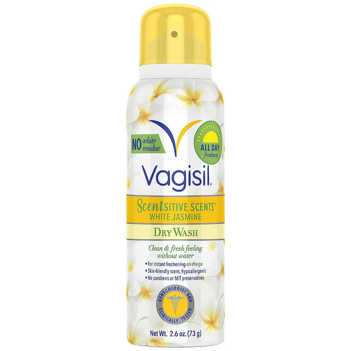 Vagisil Scentsitive Scents Dry Wash Spray, White Jasmine, 2.6 Oz by Pasteur Pharmacy