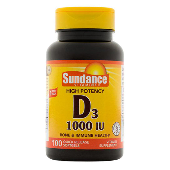 Sundance Vitamins High Potency Vitamin D3 1000 IU Quick Release - 100 Softgels by Pasteur Pharmacy