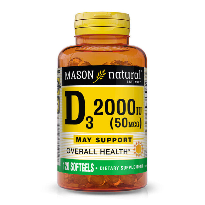 Mason Natural Vitamin D3, 2000 IU, Softgels by Pasteur Pharmacy