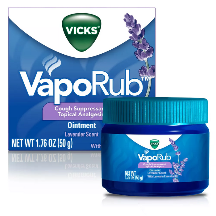Vicks Vaporub, Lavender Scent, Cough Suppressant, Topical Chest Rub & Analgesic Ointment, 1.76 Oz by Pasteur Pharmacy