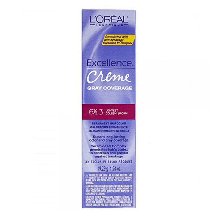 L'Oreal Excellence By Permanent Creme Hair Color 6.5 LIGHTEST GOLDEN BROWN by Pasteur Pharmacy