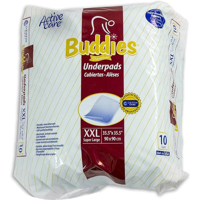Griffin Buddies™ Premium XX-Large Underpads – 36 x 36 Inches (10 Count) by Pasteur Pharmacy