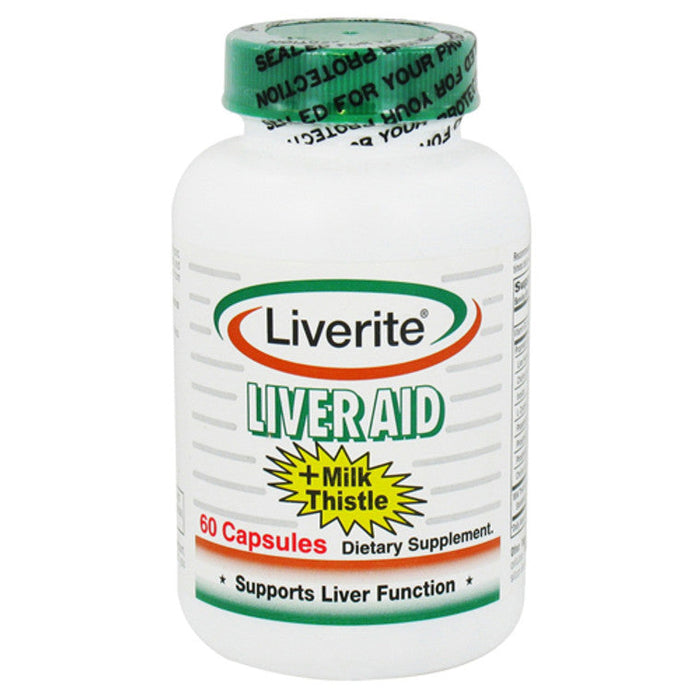 Liverite® Liver Aid with Milk Thistle - 60 Capsules - Liver Detox & Health Formula by Pasteur Pharmacy
