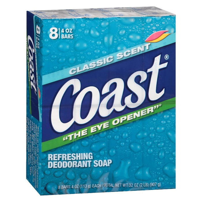 Coast 8 Pack Refreshing Pacific Force Classic Scent Deodorant Soap by Pasteur Pharmacy